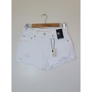 Levi's 501 Premium Quality White Denim Shorts Button Fly Size 28 NWT Levis